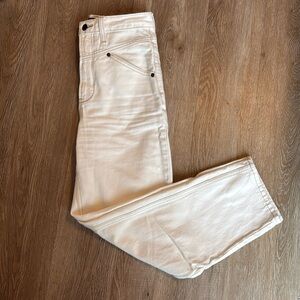 Abercrombie & Fitch wide leg white jeans
